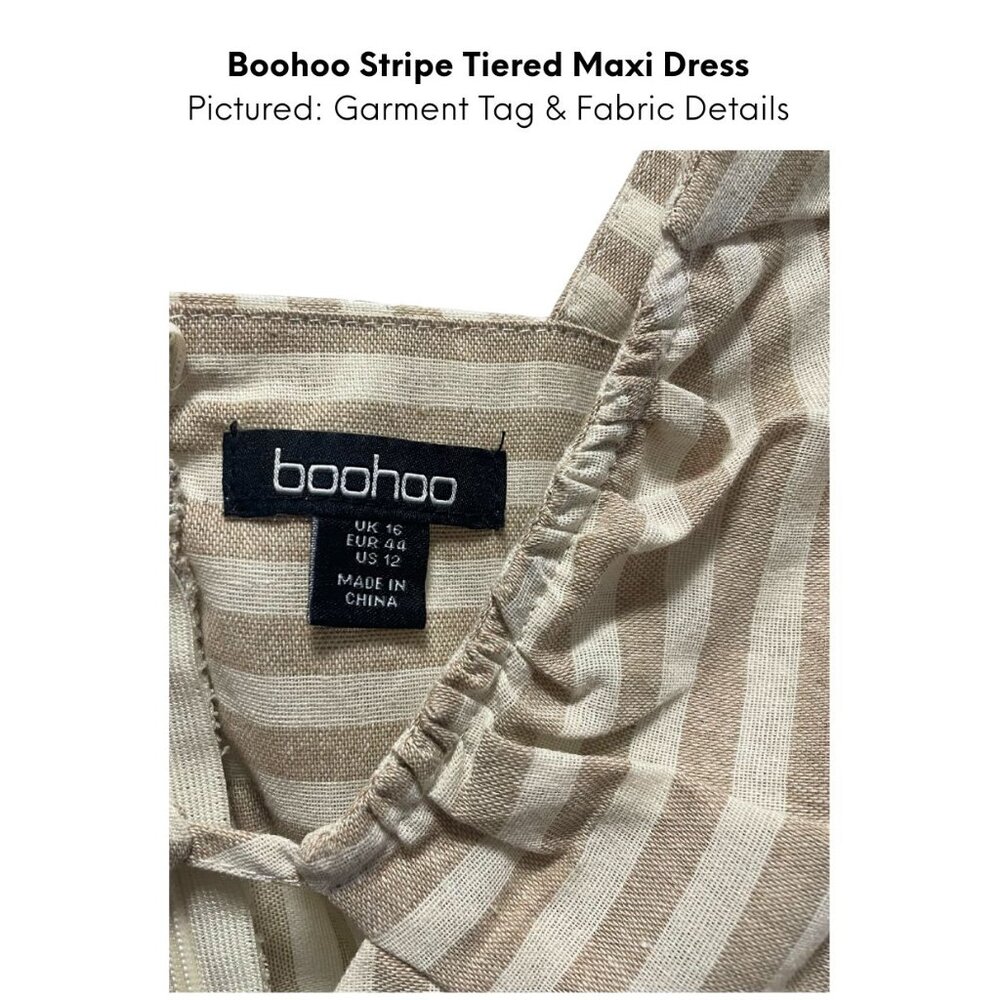 Boohoo Stripe Tiered Maxi Dress - Picture 6 of 7